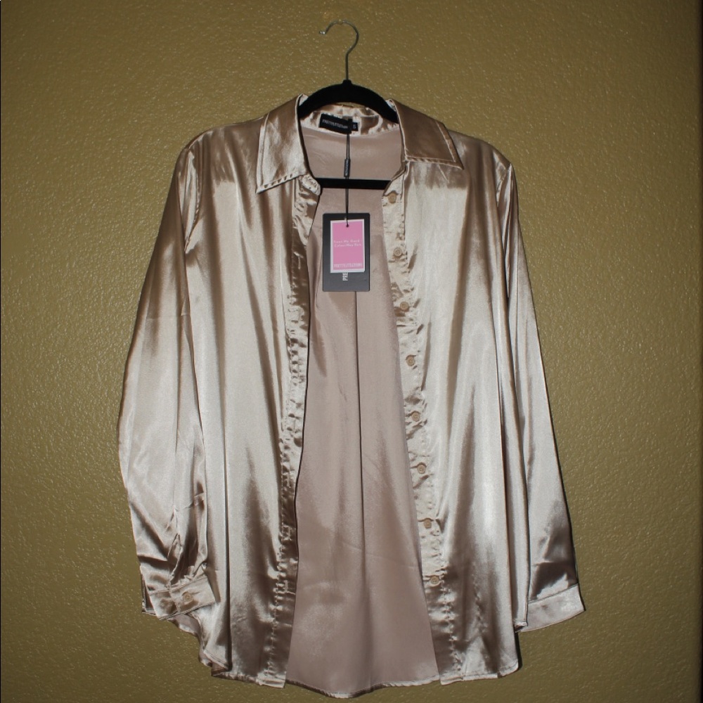 Pretty little thing champagne button up blouse